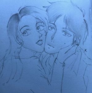 Anime Couple Drawing (Printed)